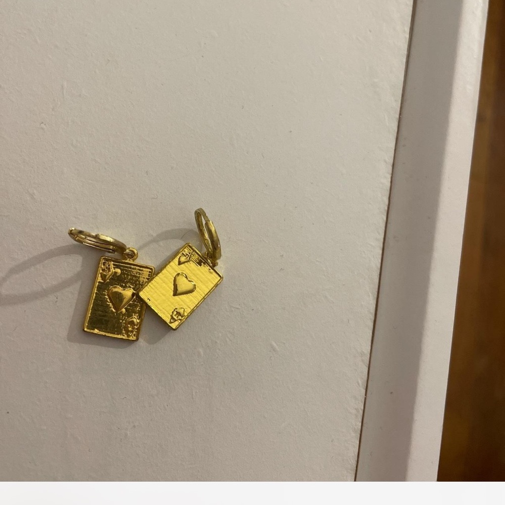 Card earrings gold